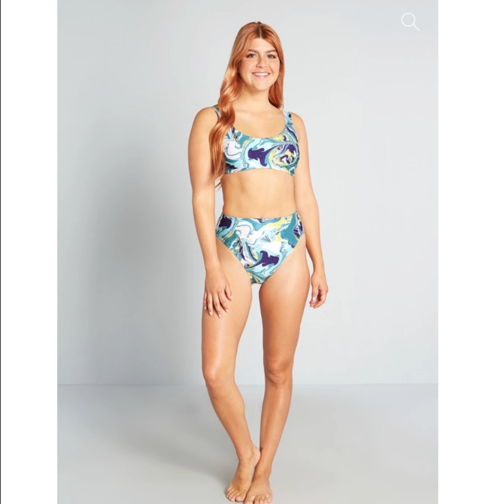 NWOT ModCloth The Tatianna Bikini Top - Multi Blue